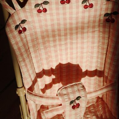 Poppen kinderwagen Powder pink check