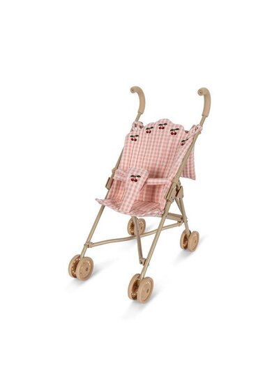 Poppen kinderwagen Powder pink check