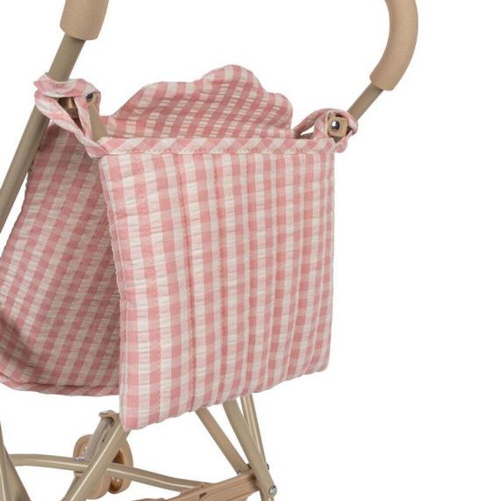 Poppen kinderwagen Powder pink check