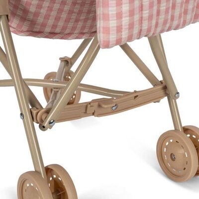 Poppen kinderwagen Powder pink check