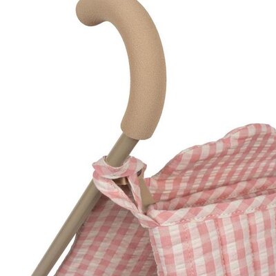 Poppen kinderwagen Powder pink check