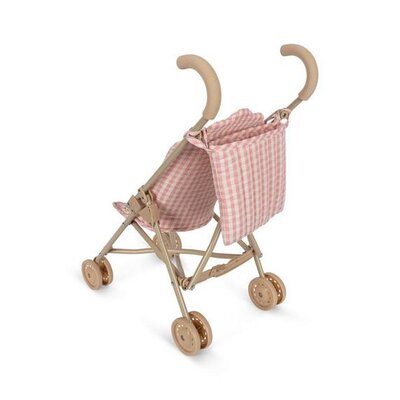 Poppen kinderwagen Powder pink check