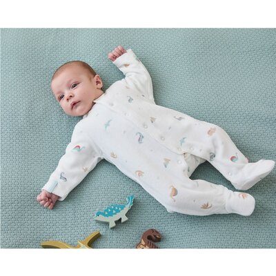 Pyjama Smart Dino velours Wit