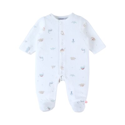 Pyjama Smart Dino velours Wit