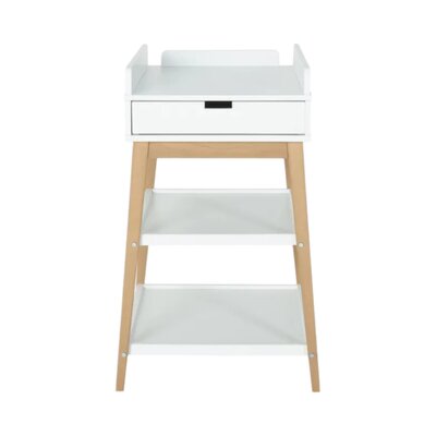 Luiertafel hip + lade White/natural