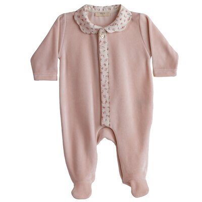 Babypakje velours Floral Peach Pink