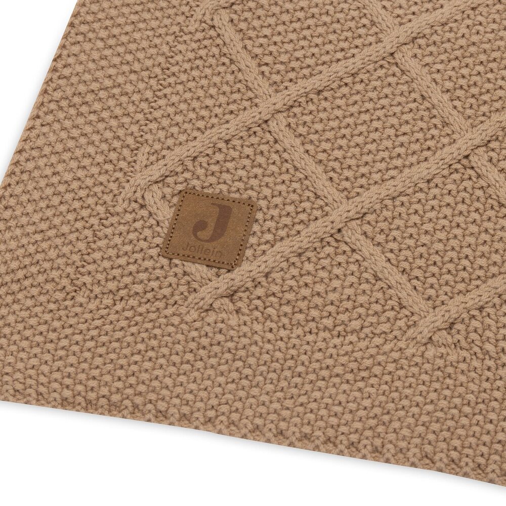 Deken Ledikant 100x150cm Check Knit Biscuit