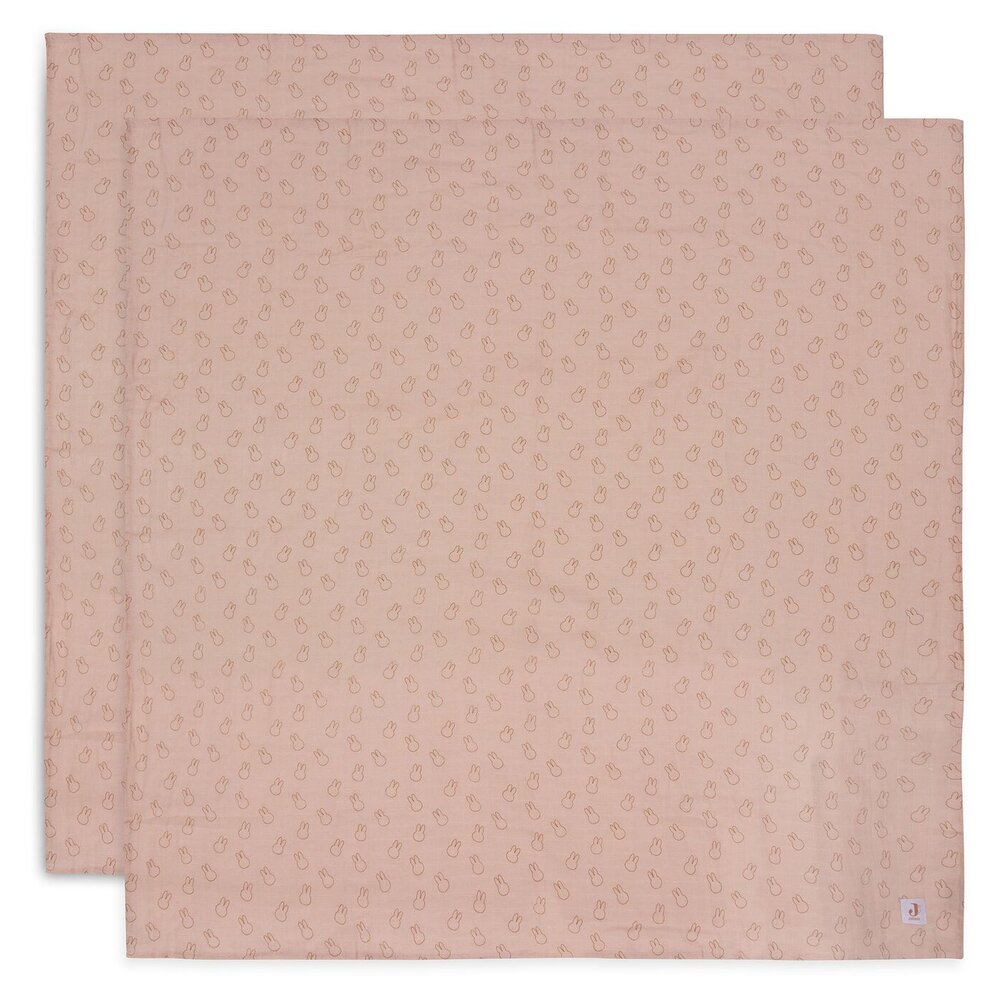 Hydrofiele Doek Large 115x115cm (2pack) Miffy Silhouettes - Wild Rose