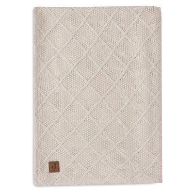 Deken Ledikant 100x150cm Check Knit Oatmeal/Teddy F