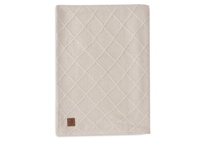 Deken Ledikant 100x150cm Check Knit Oatmeal/Teddy F