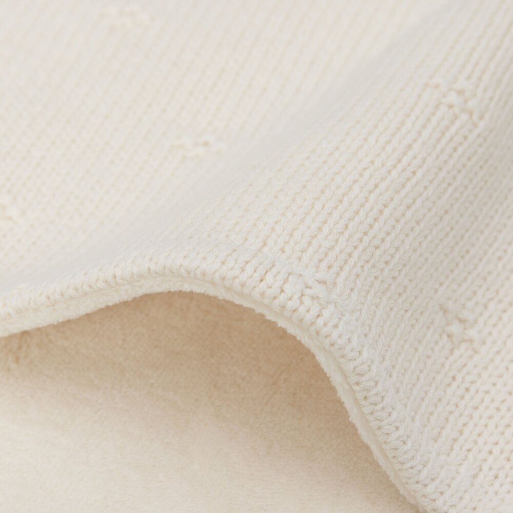 Deken Wieg 75x100cm Cosy Knit Ivory/Velvet