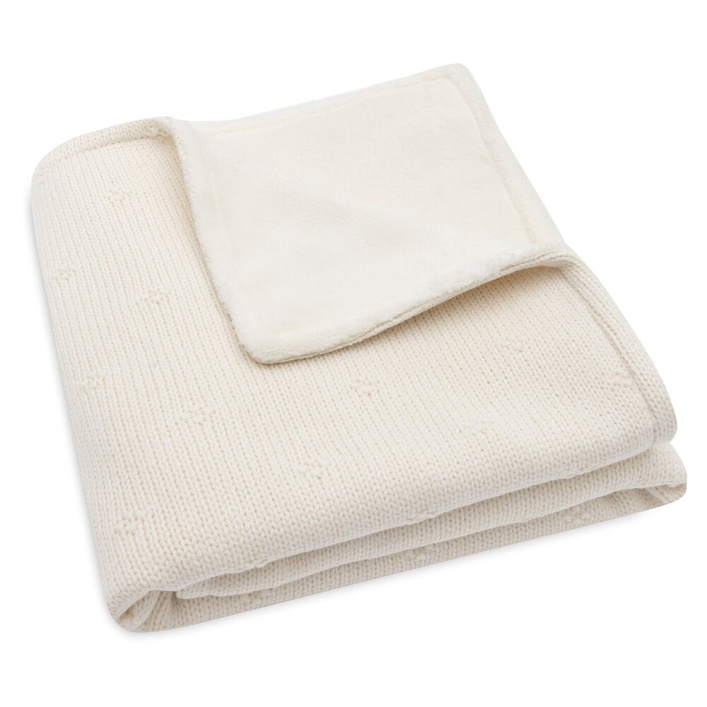 Deken Wieg 75x100cm Cosy Knit Ivory/Velvet