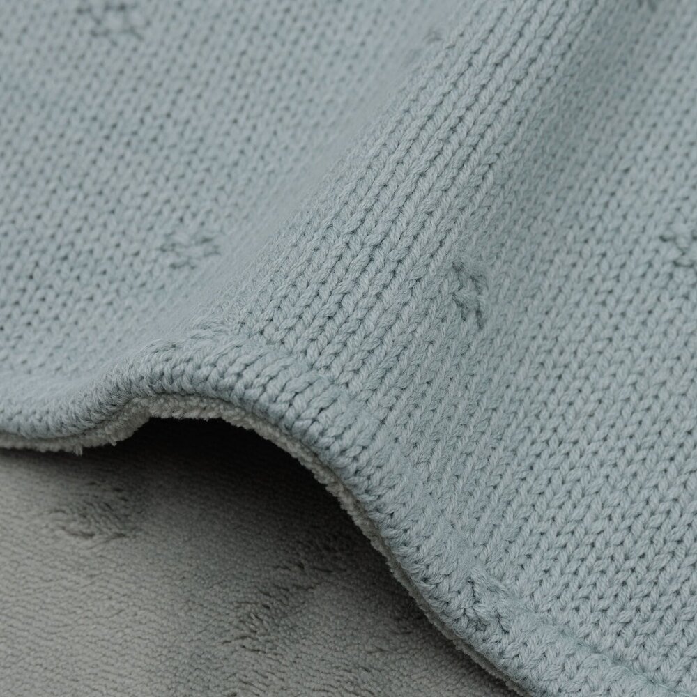 Deken Wieg 75x100cm Cosy Knit Sea Green/Velve