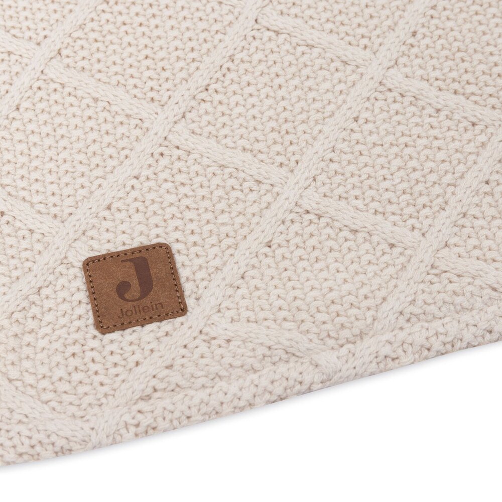 Deken Ledikant 100x150cm Check Knit Oatmeal/Teddy F