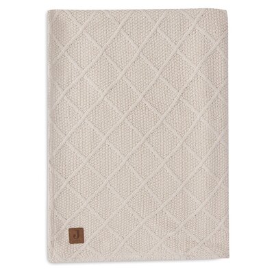 Deken Wieg 75x100cm Check Knit Oatmeal/Teddy F