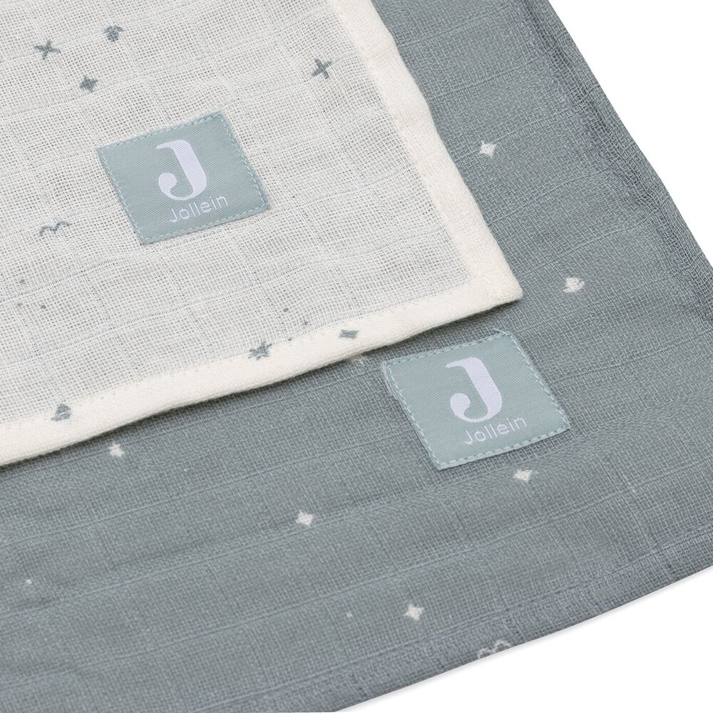 Hydrofiele Doek Large 115x115cm (2pack) Twinkling - Sea Green