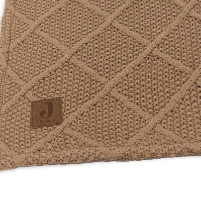 Deken Ledikant 100x150cm Check Knit Biscuit/Teddy F