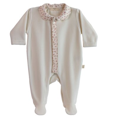 Babypakje velours Floral Ivory