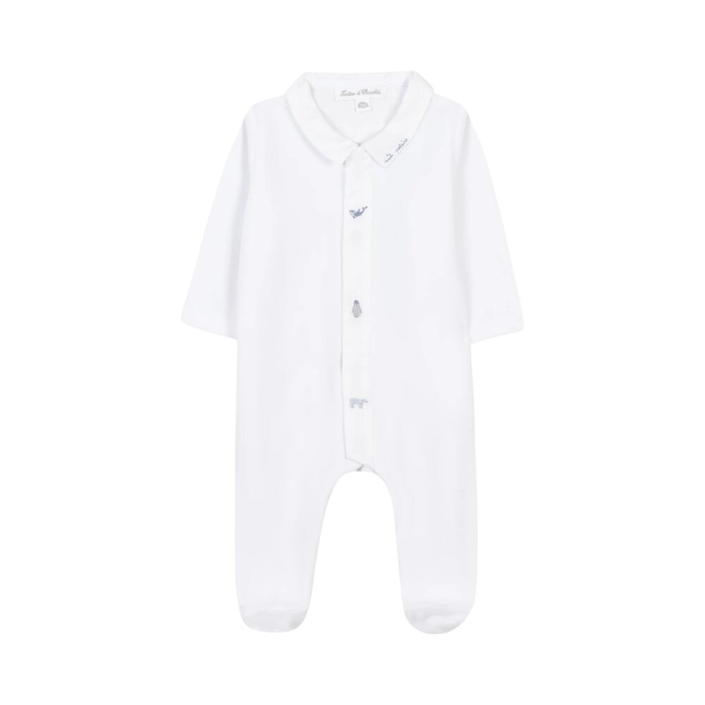 Pyjama velours zeedieren Blanc