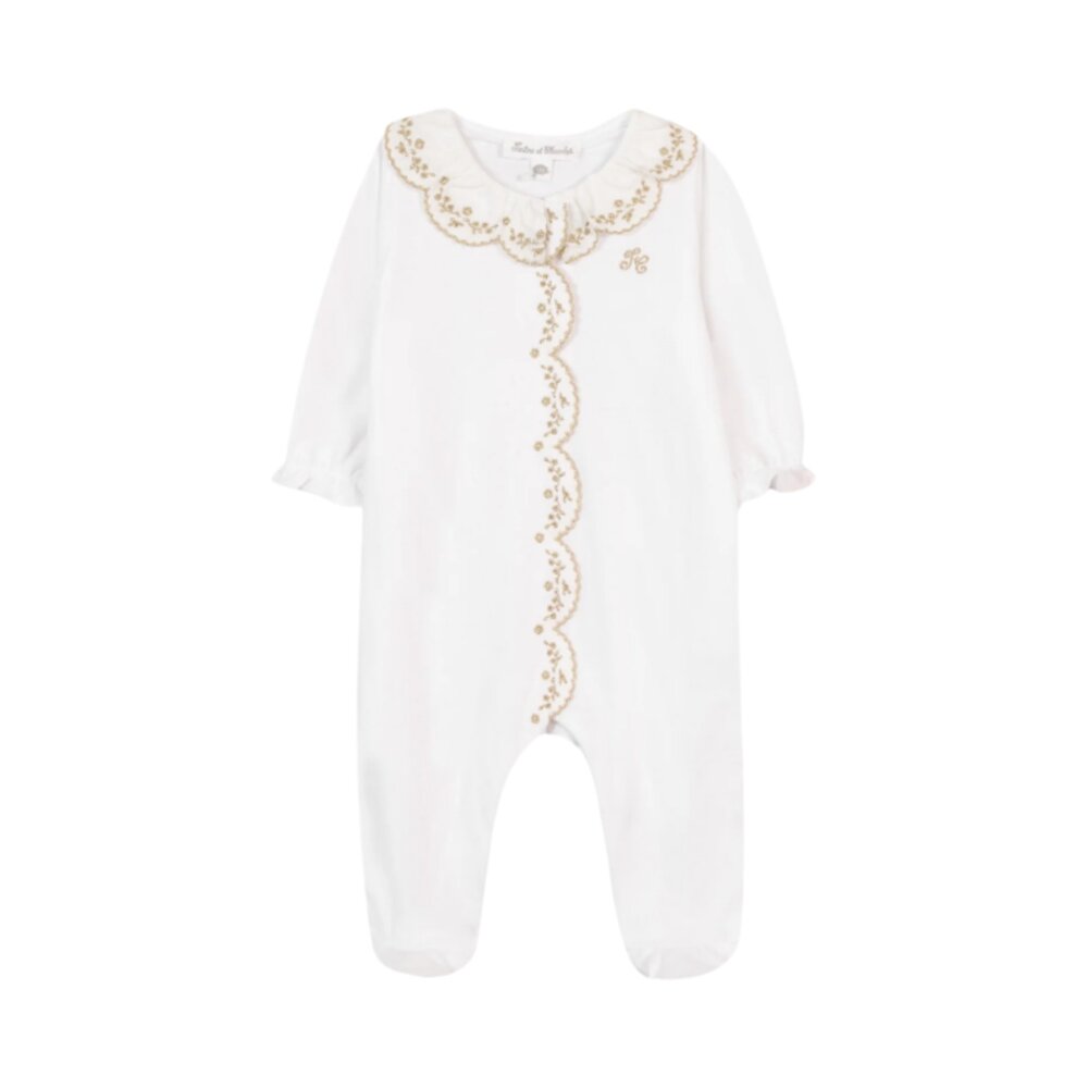 Pyjama jersey details GoudenS Blanc