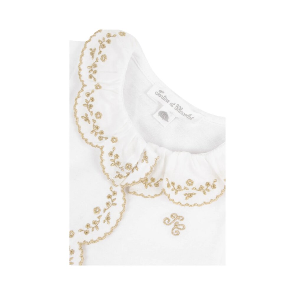 Pyjama jersey details GoudenS Blanc