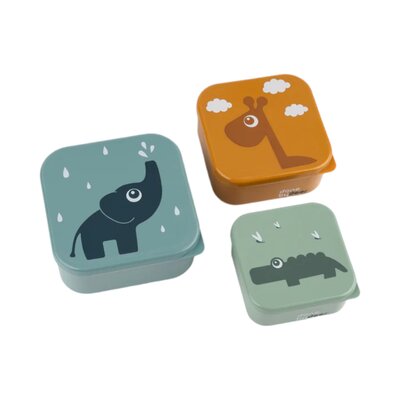 Snack box set 3 pcs Deer friends Blue Mix