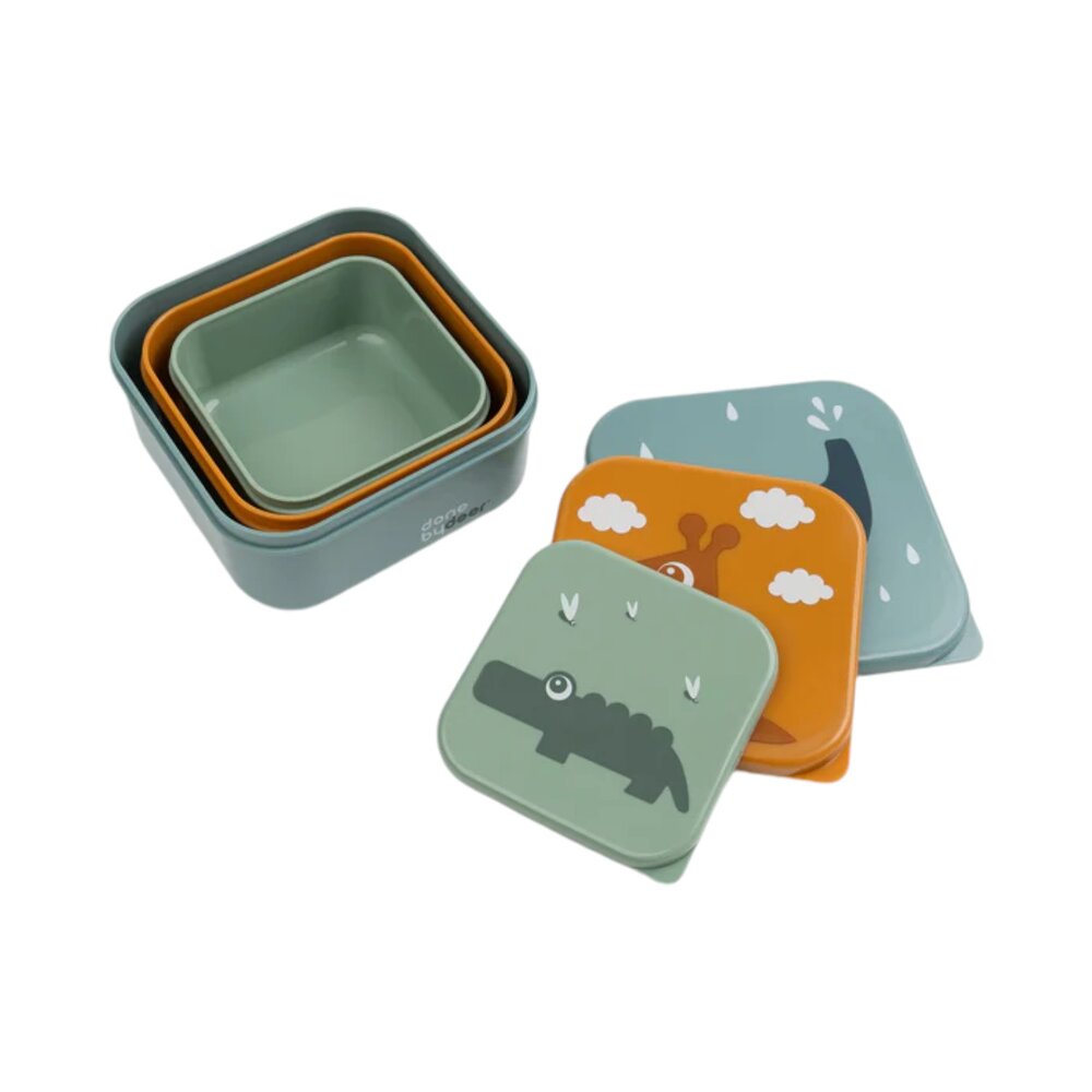 Snack box set 3 pcs Deer friends Blue Mix