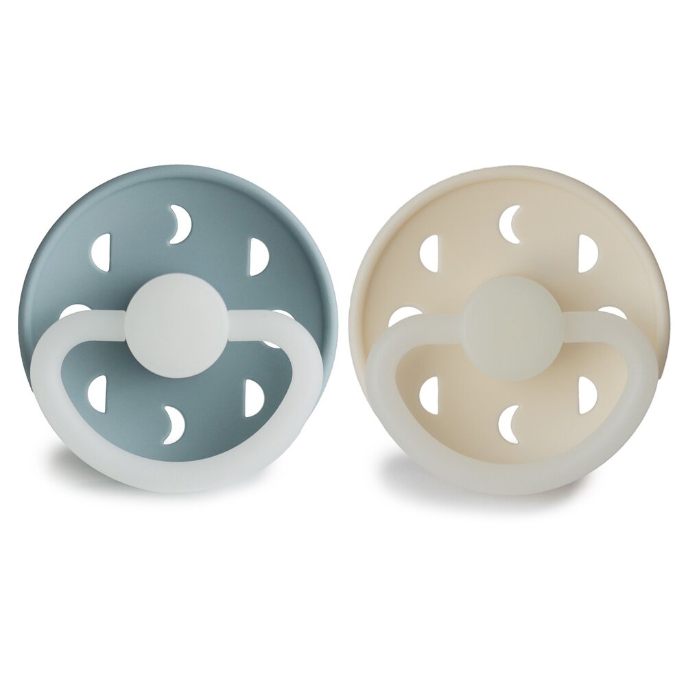 Moon night - 2-pack - silicone - T1 Stone blue/cream