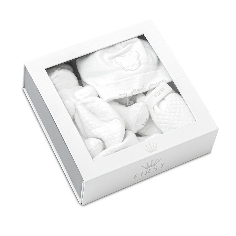 Geschenkset maternity - muts / krabwantjes / doudou White