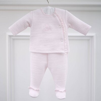 Bloes jersey gewafeld + Broek Cotton pink