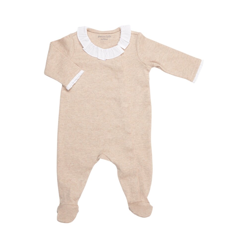 Babypakje met kraag Chevron Light camel