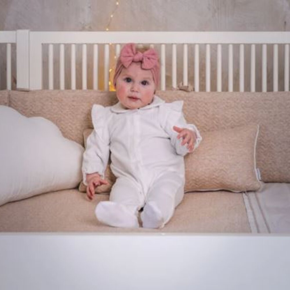 Babypakje Velours met Ruffles Wit