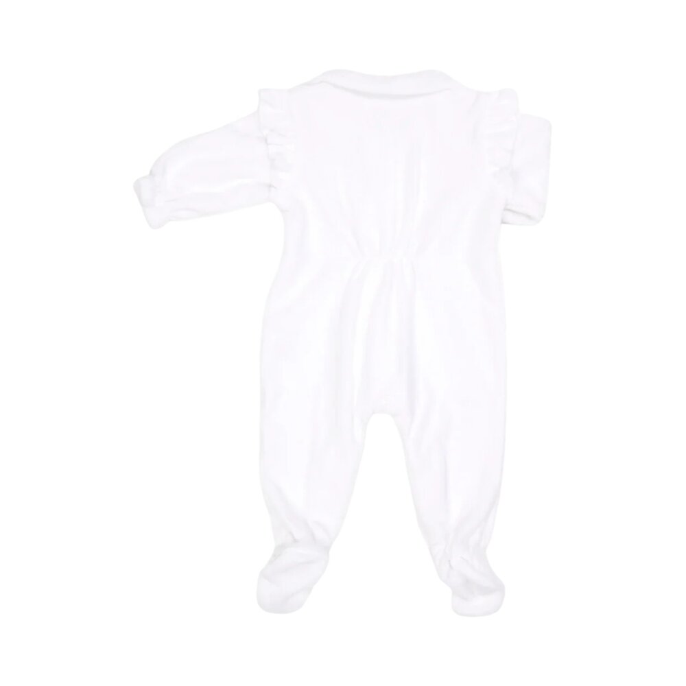 Babypakje Velours met Ruffles Wit