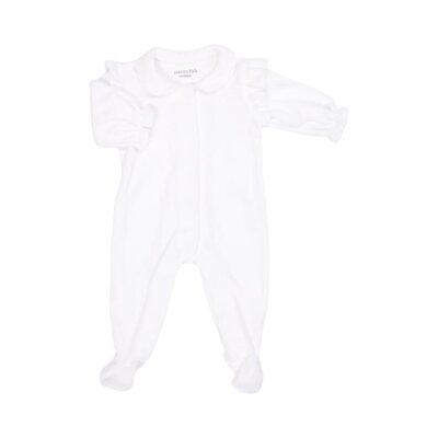 Babypakje Velours met Ruffles Wit