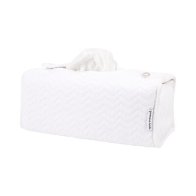 Chevron tissue box hoes White