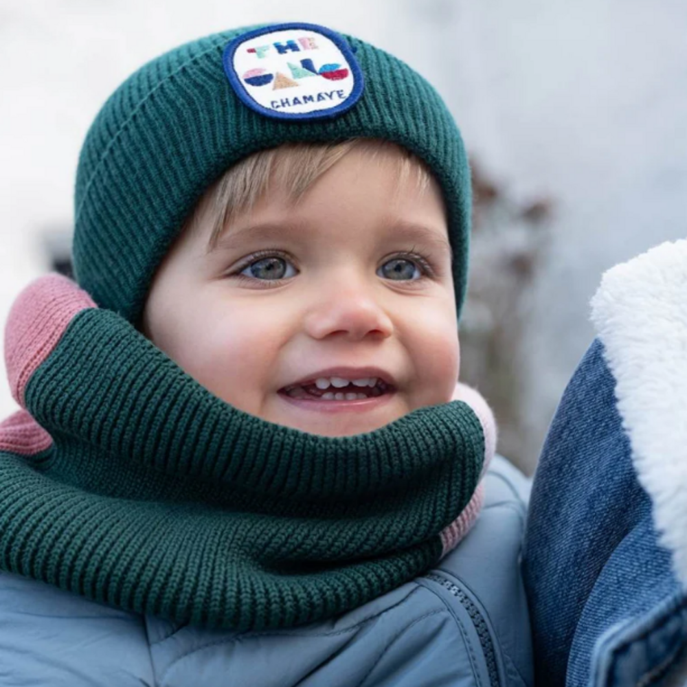 Snood cirkelsjaal Tricolore TU Green & Pink