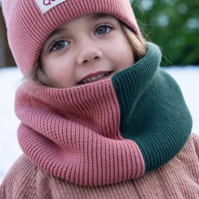 Snood cirkelsjaal Tricolore TU Green & Pink