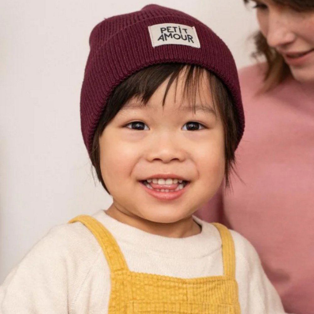 Muts beanie label Petit Amour Burgundy