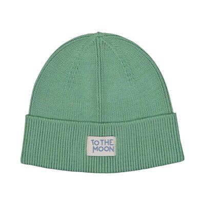 Muts beanie label To The Moon Sage Green