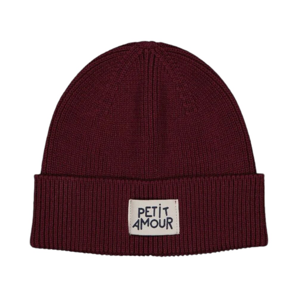 Muts beanie label Petit Amour Burgundy