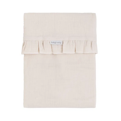 Wieglaken Calm met ruffle Warm linen