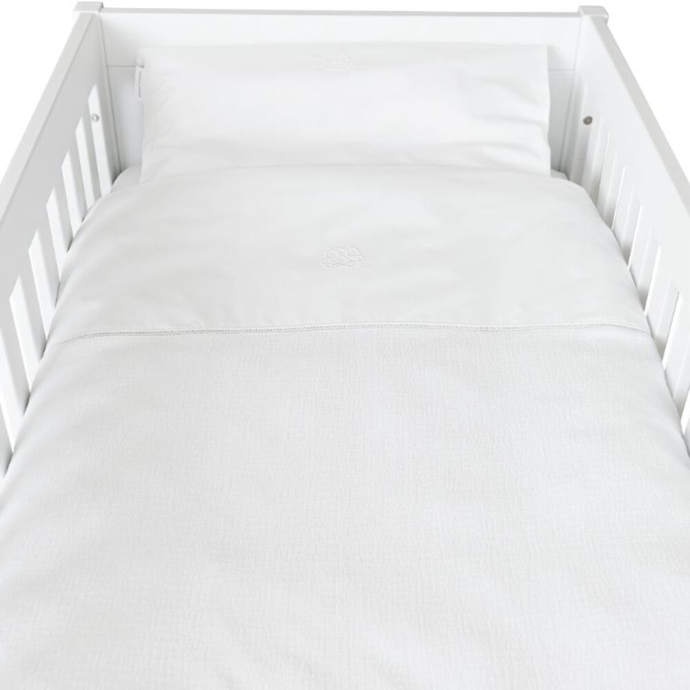 Donsovertrek bed katoen 100x135cm  + sloop Cotton white