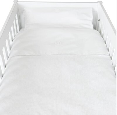 Donsovertrek bed katoen 100x135cm  + sloop Cotton white