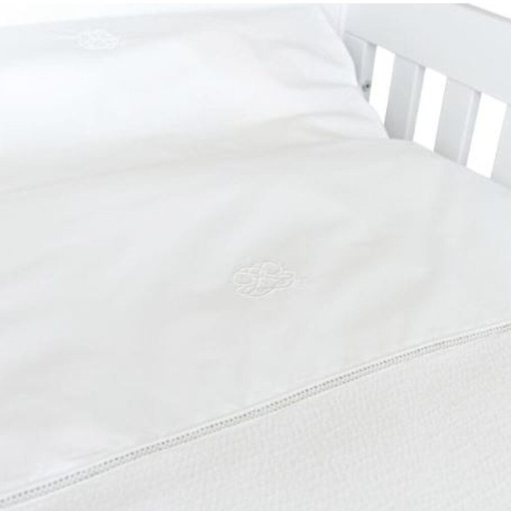 Donsovertrek bed katoen 100x135cm  + sloop Cotton white