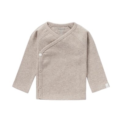 T-shirt lange mouwen overlap Rib Nanyuki Taupe Melange