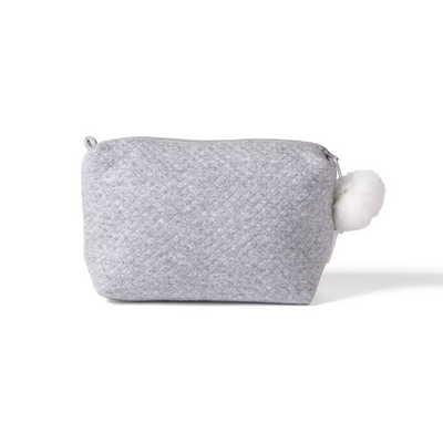 Toilettas Féline pompon losange met pompon 26x15x8cm  Grijs