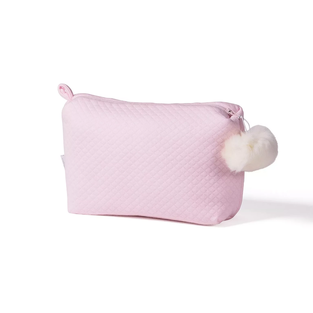 Toilettas Féline pompon losange met pompon 26x15x8cm  Roze