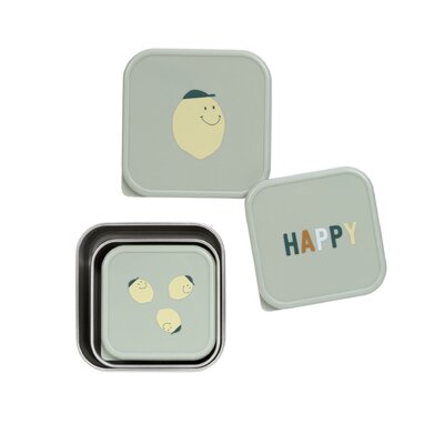 Snackbox Stainless Steel 3 pcs Happy Fruits Lemon