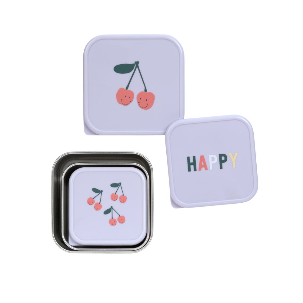 Snackbox Stainless Steel 3 pcs Happy Fruits Cherry