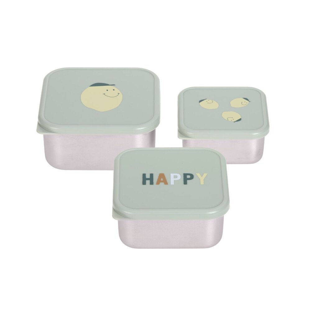 Snackbox Stainless Steel 3 pcs Happy Fruits Lemon